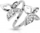 Amelia Fashion Adjustable Toe/Mid Ring Double Butterfly Multi-Paved Gems