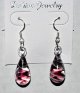 New Teardrop Swirl Dangle Handblown Glass 925 Sterling Silver French Wire Hook Hook Earrings